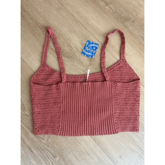 Intimately Free People crochet brami women’s size M pink cotton boho NWT - Picture 2 of 5